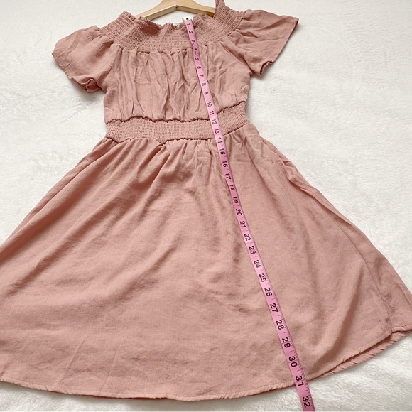 Off Shoulder Dark Blush Sundress - Picture 2 of 9